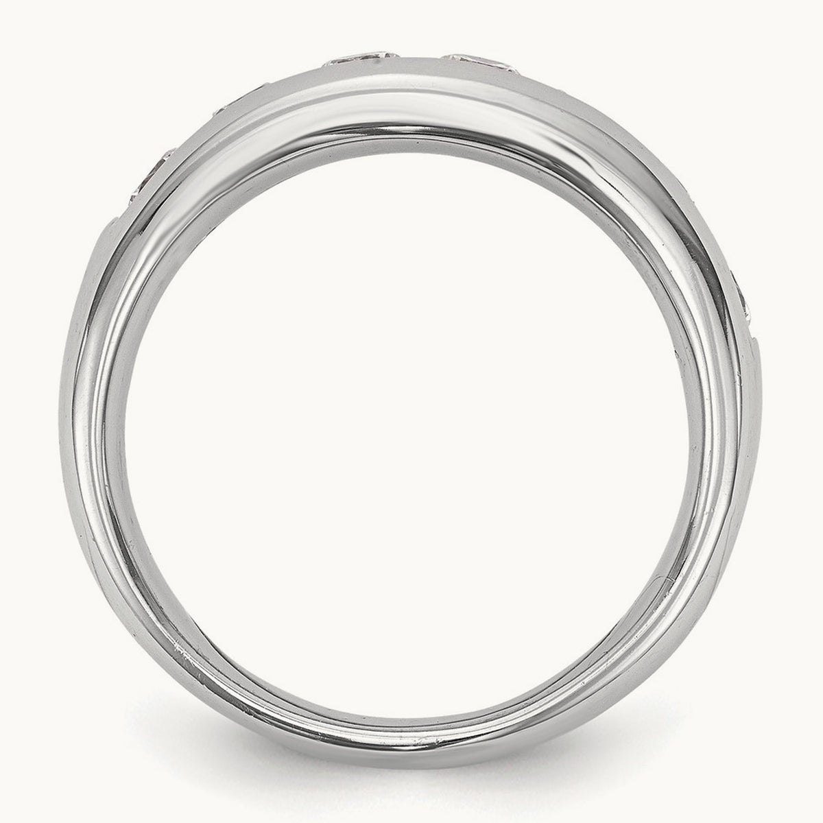 7-Stone Diamond Channel Band, 14K White Gold