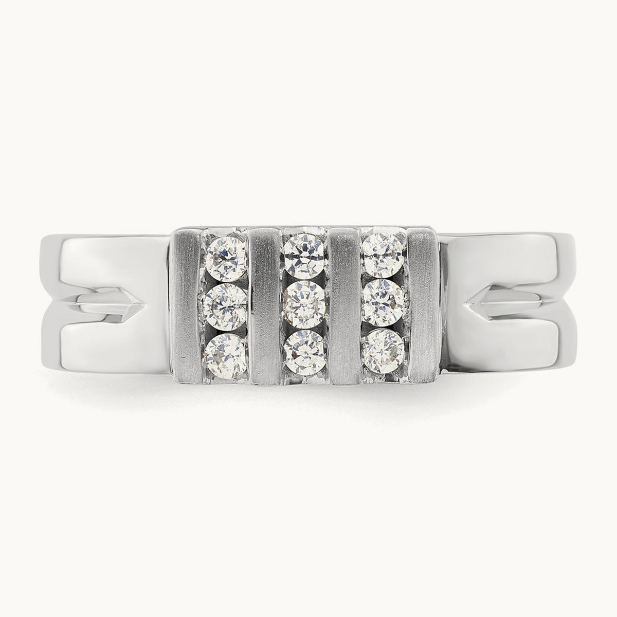 Polished and Satin Men's Wedding Band, 0.25 ct tw