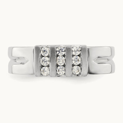 Polished and Satin Men's Wedding Band, 0.25 ct tw
