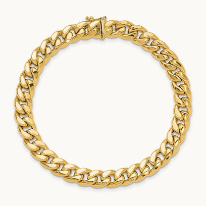 Polished Curb Link Men's Bracelet, 14K