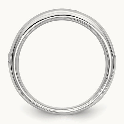 11-Stone Diamond Channel Band, 14K White Gold