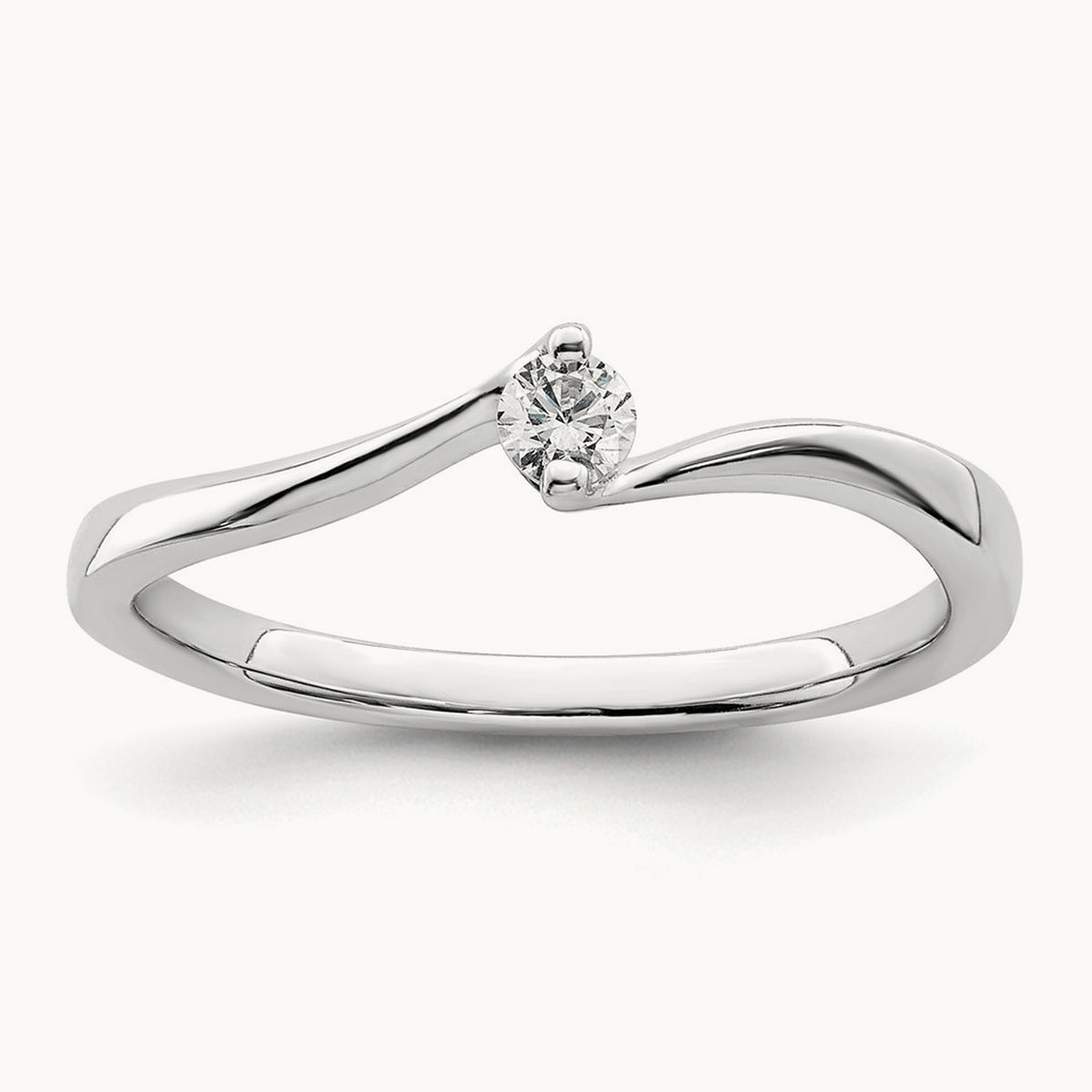First Promise Polish Complete Round Diamond Promise/Engageme, 14K White Gold