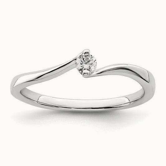 First Promise Polish Complete Round Diamond Promise/Engageme, 14K White Gold