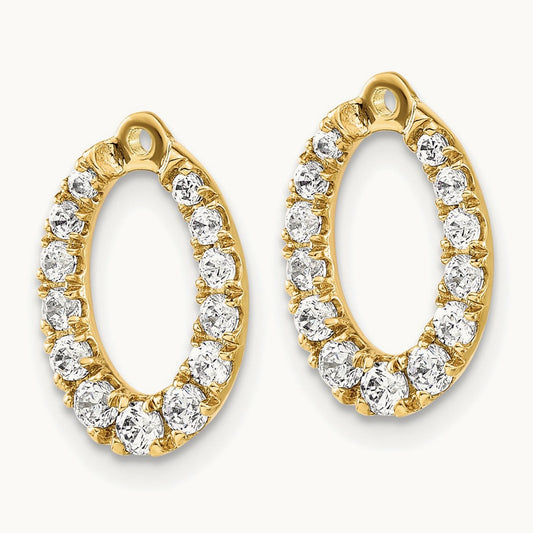 Oval Earring Jackets, 1.25 ct tw Lab-Grown Diamond — 14K Yellow Gold