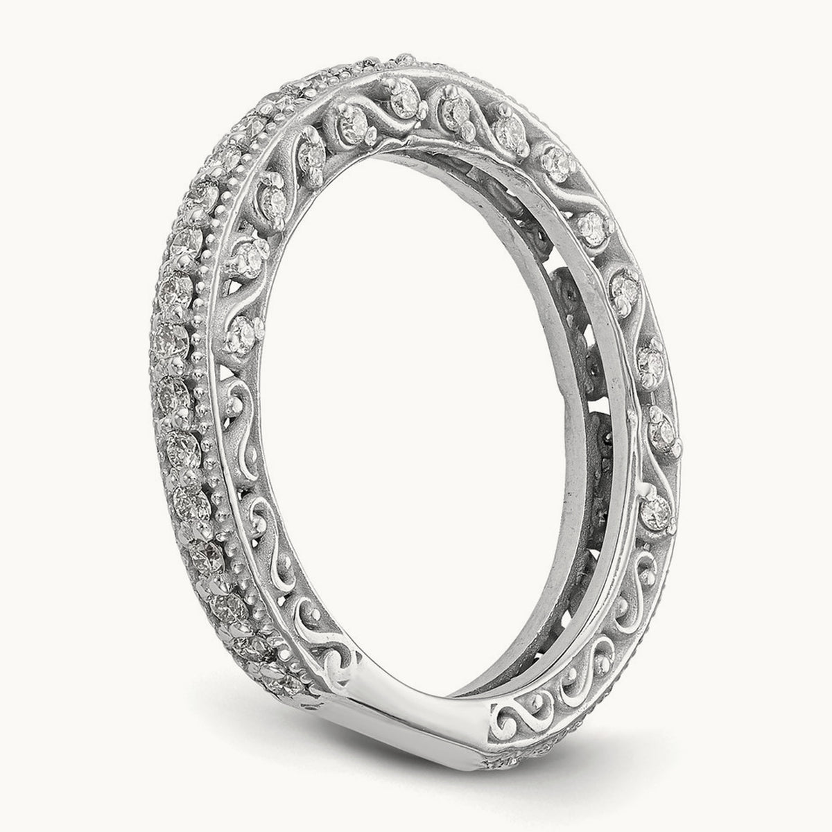Diamond Wedding Band, 14K White Gold