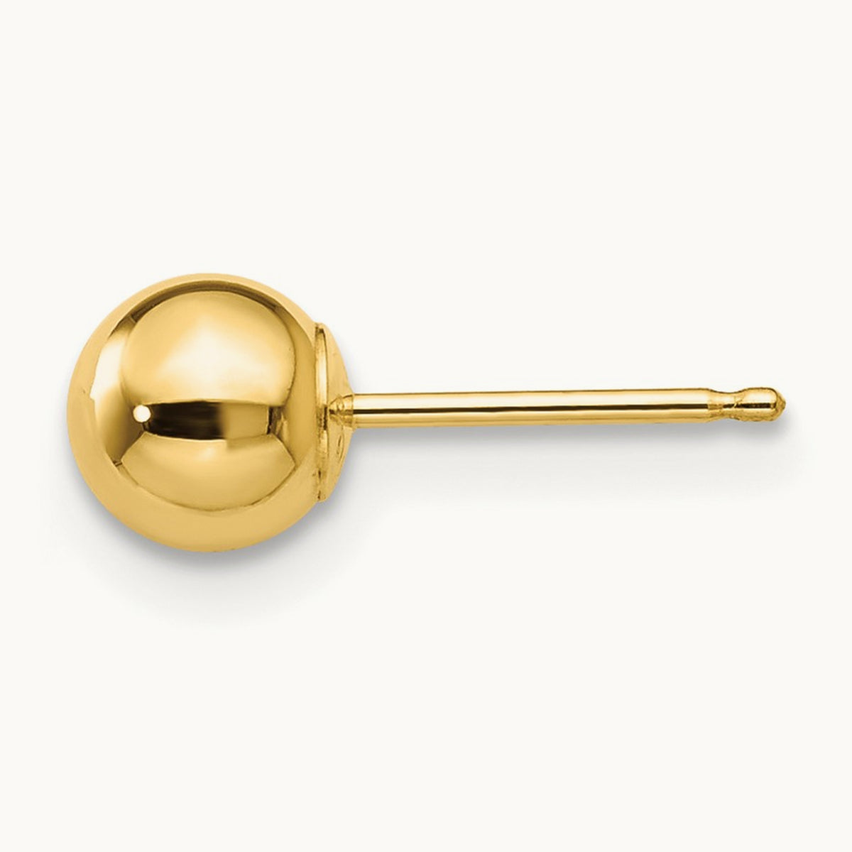 Single Polished Ball Post Earring — 5mm