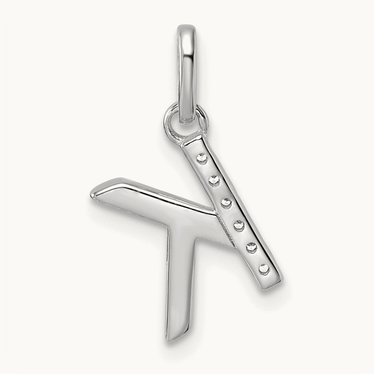Twisted Diamond Charm — 14K White Gold, K