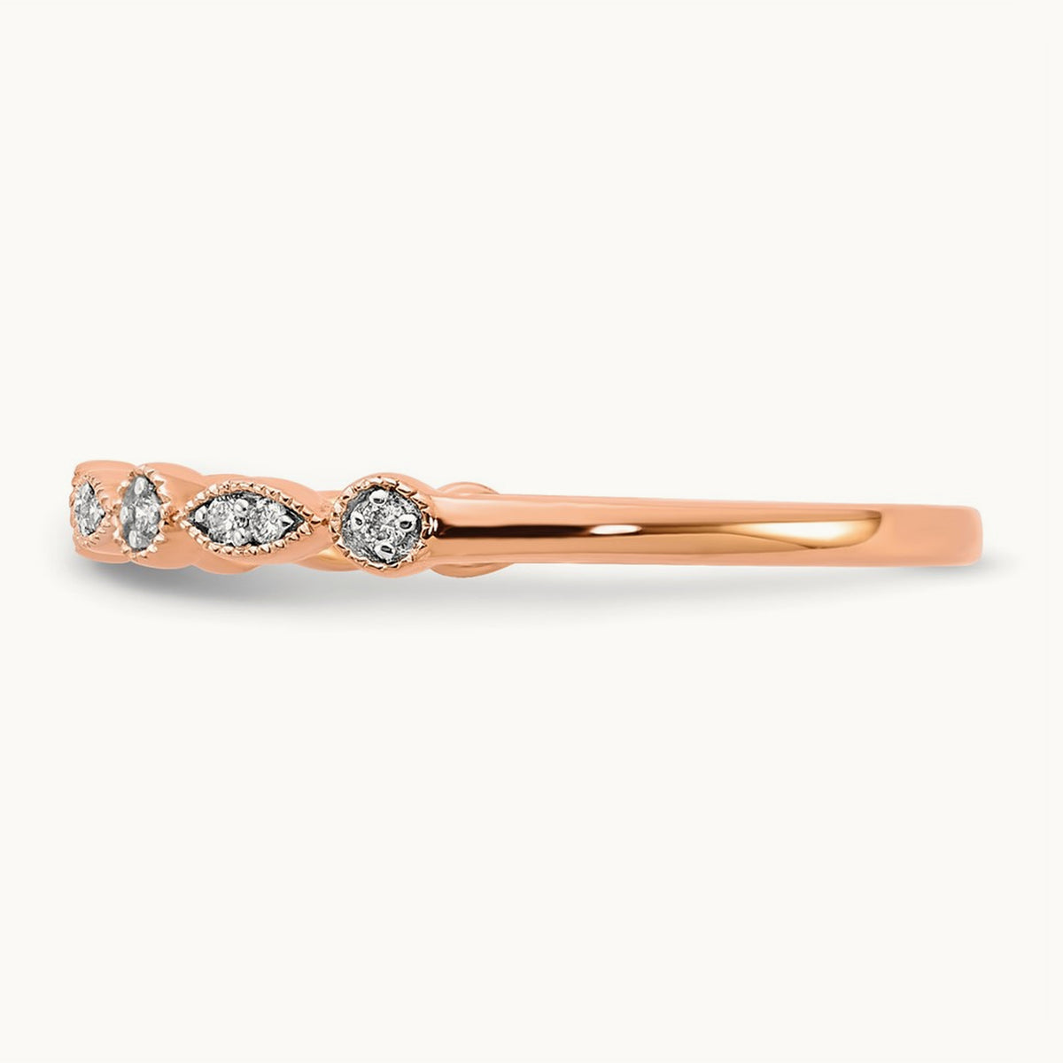 Diamond Fancy Band — 14K Rose Gold, 6.75