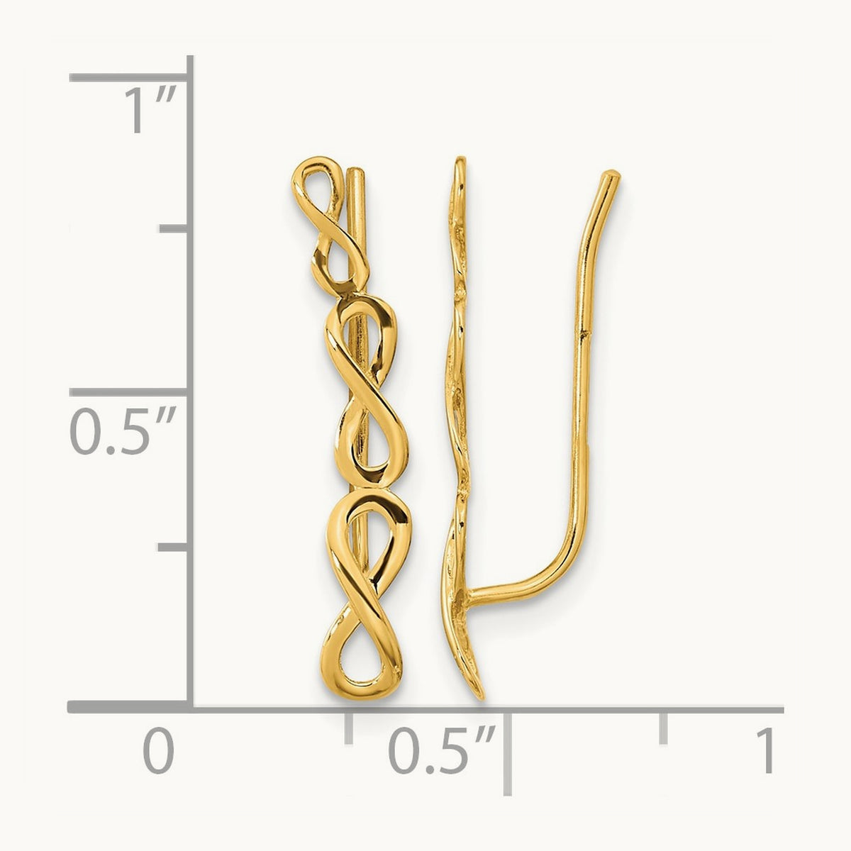 Polished Infinity Ear Climber Earrings, 14K Gold