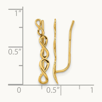 Polished Infinity Ear Climber Earrings, 14K Gold