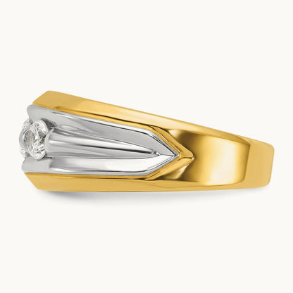 3 Stone Men's Ring, 0.75 ct tw Lab-Grown Diamond