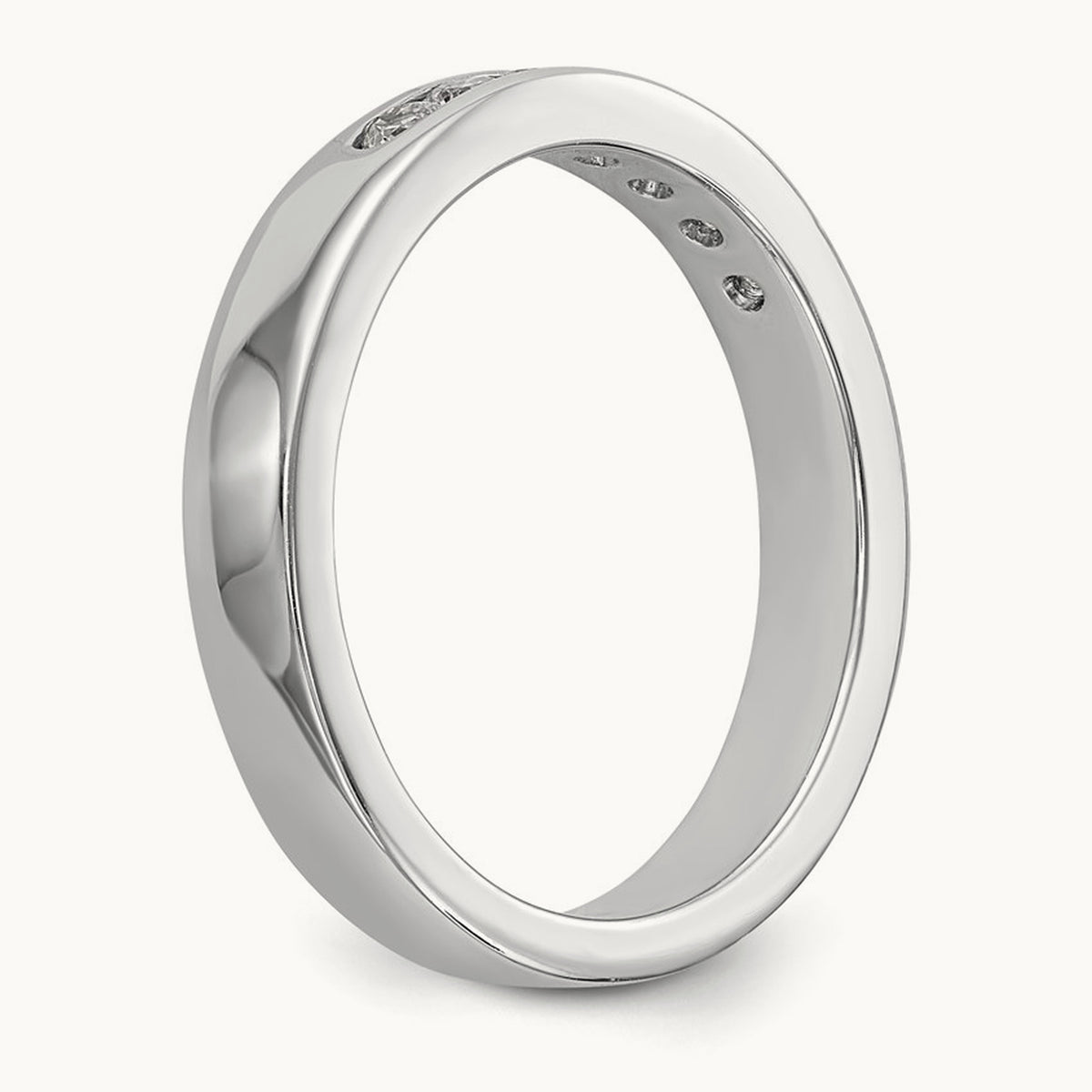 7-Stone Diamond Channel Band, 14K White Gold
