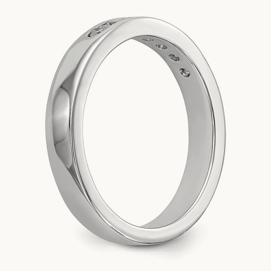 7-Stone Diamond Channel Band, 14K White Gold