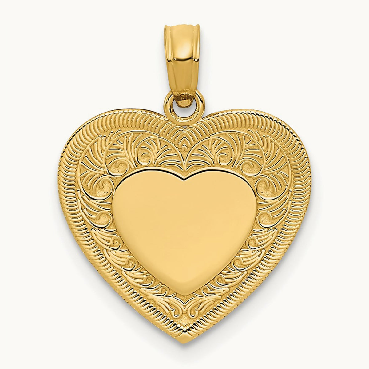 Polished Heart Pendant, 14K