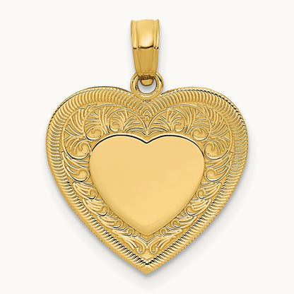 Polished Heart Pendant, 14K