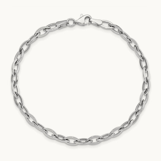 Polished Bracelet, 14K White Gold