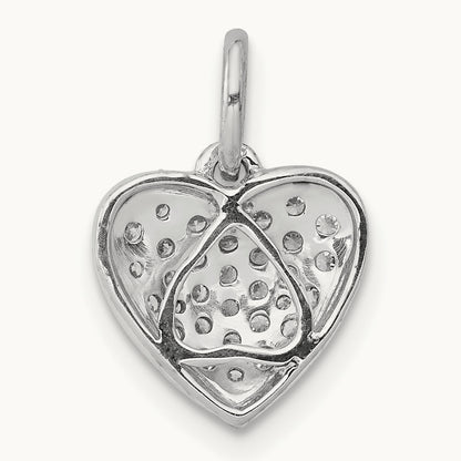 1/4ct. Diamond Heart Pendant, 14K White Gold