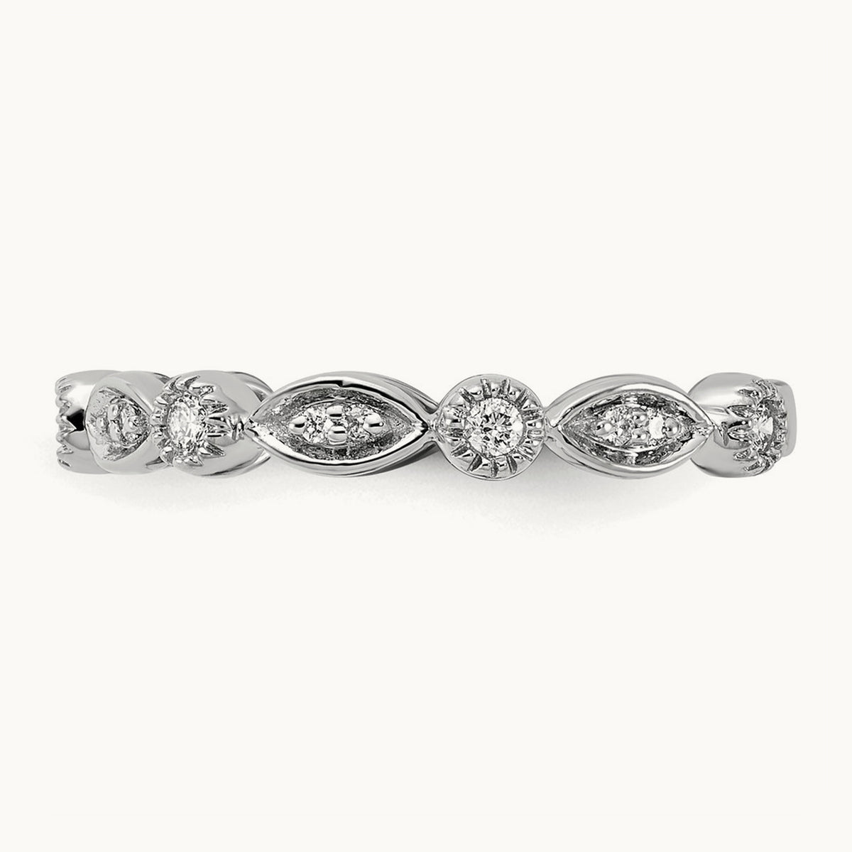 Diamond Fancy Band — 14K White Gold