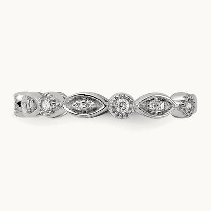 Diamond Fancy Band — 14K White Gold