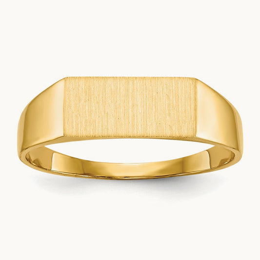 12.0x5. Closed Back Signet Ring, 5mm, 14K