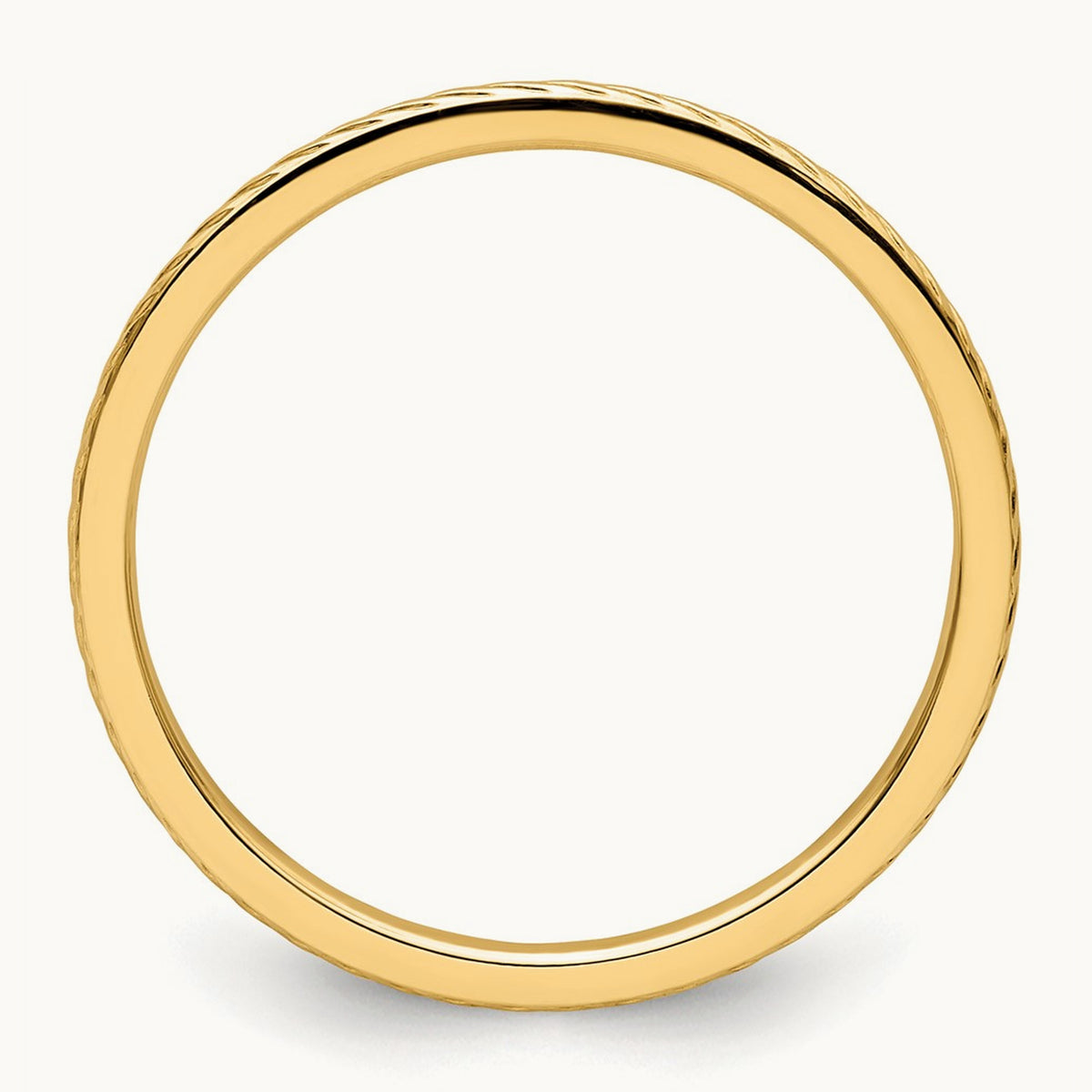 Twisted Wire Pattern Stackable Band — 10K Yellow Gold