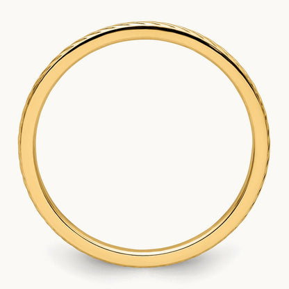 Twisted Wire Pattern Stackable Band — 10K Yellow Gold
