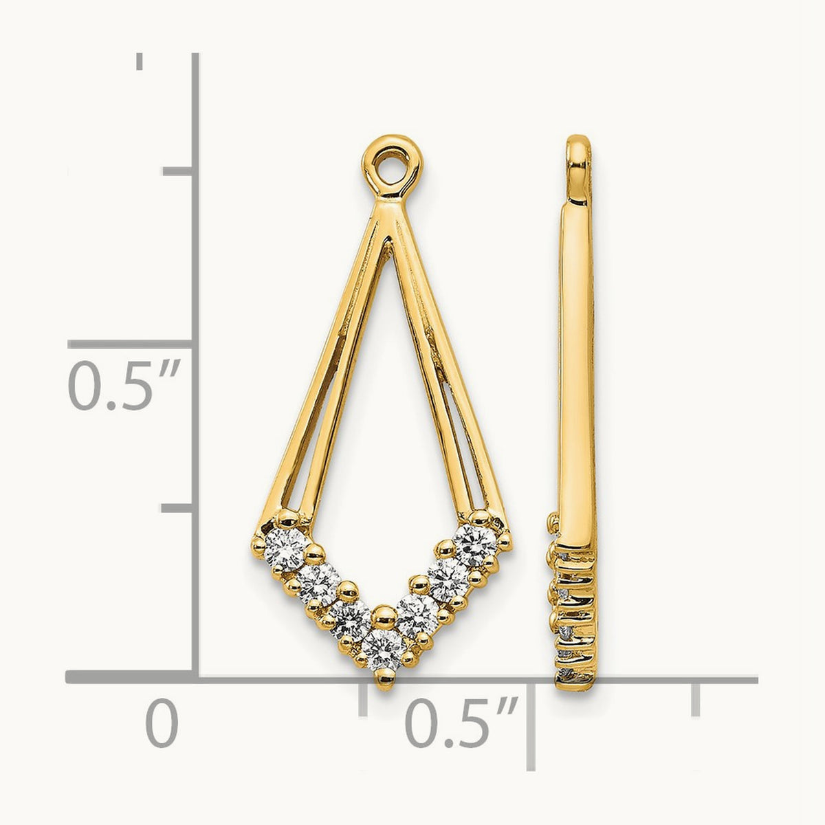 AA Diamond Shaped Diamond Earring Jacket, 14K