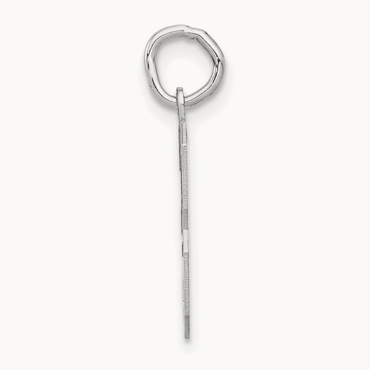 Medium Satin Number 3 Charm — 14K White Gold