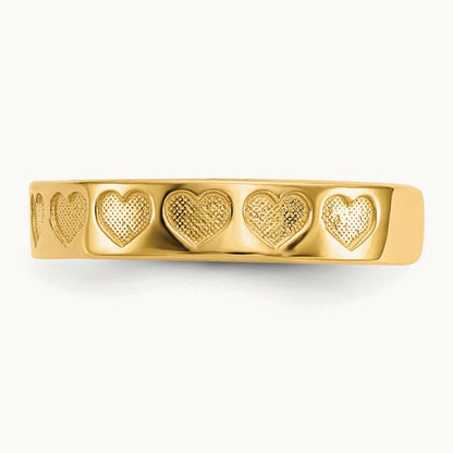 Heart Toe Ring, 14K