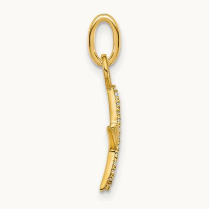 Polished Diamond Star Charm — 14K Yellow Gold