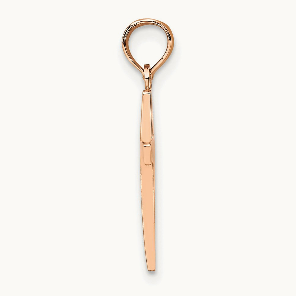 Beveled Cross Charm — 14K Rose Gold, 22.8mm