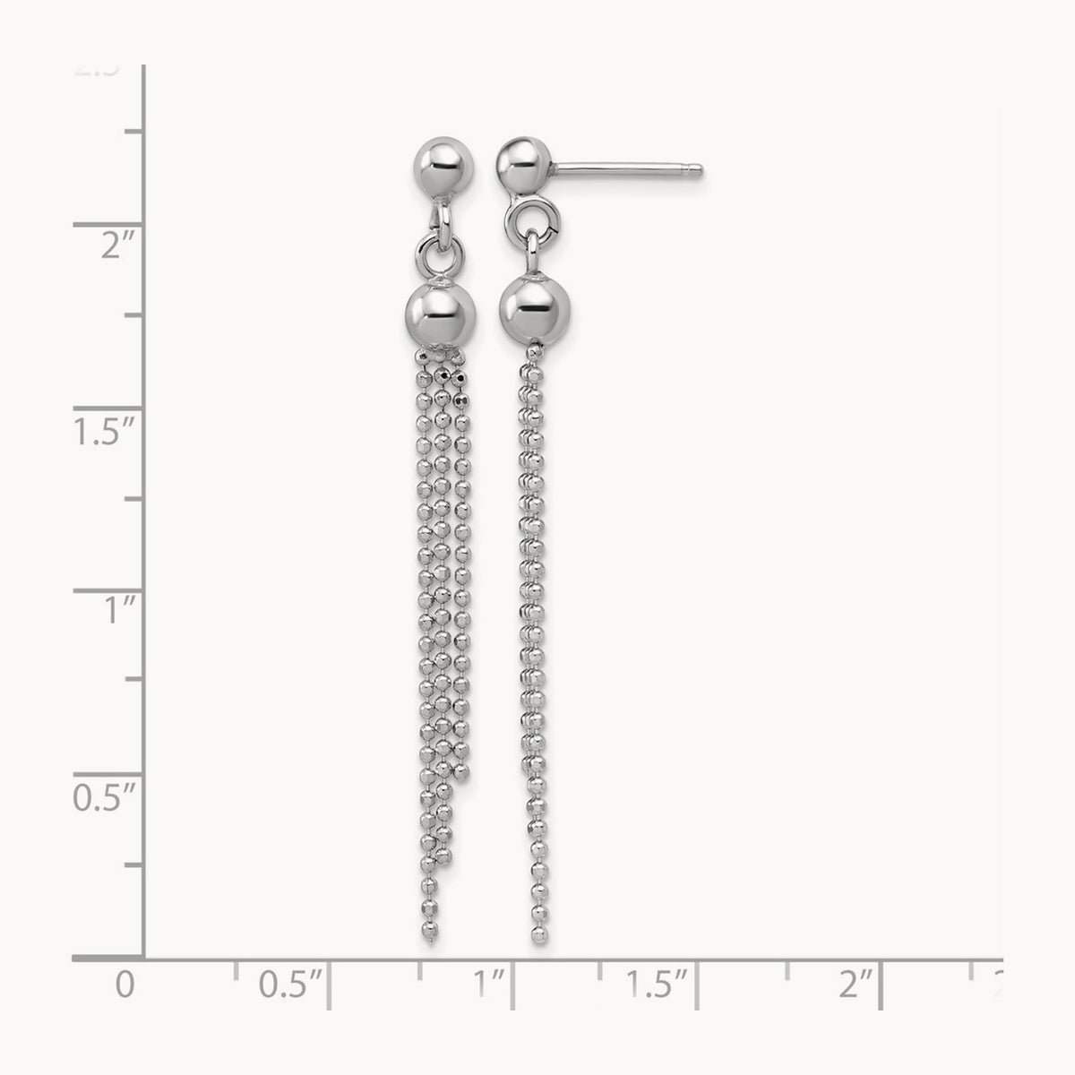 RH-plated Polished D/C Fancy Dangle Post Earrings, Sterling Silver — Leslie's