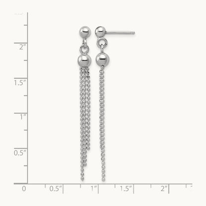 RH-plated Polished D/C Fancy Dangle Post Earrings, Sterling Silver — Leslie's