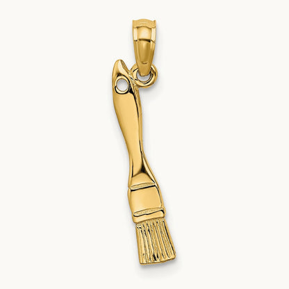 3-D Paint Brush Charm, 14K