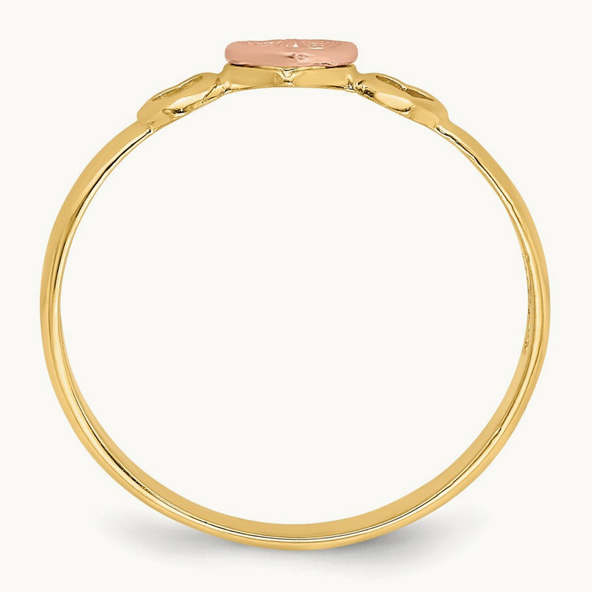 Hearts Ring, 14K Rose with Yellow Gold