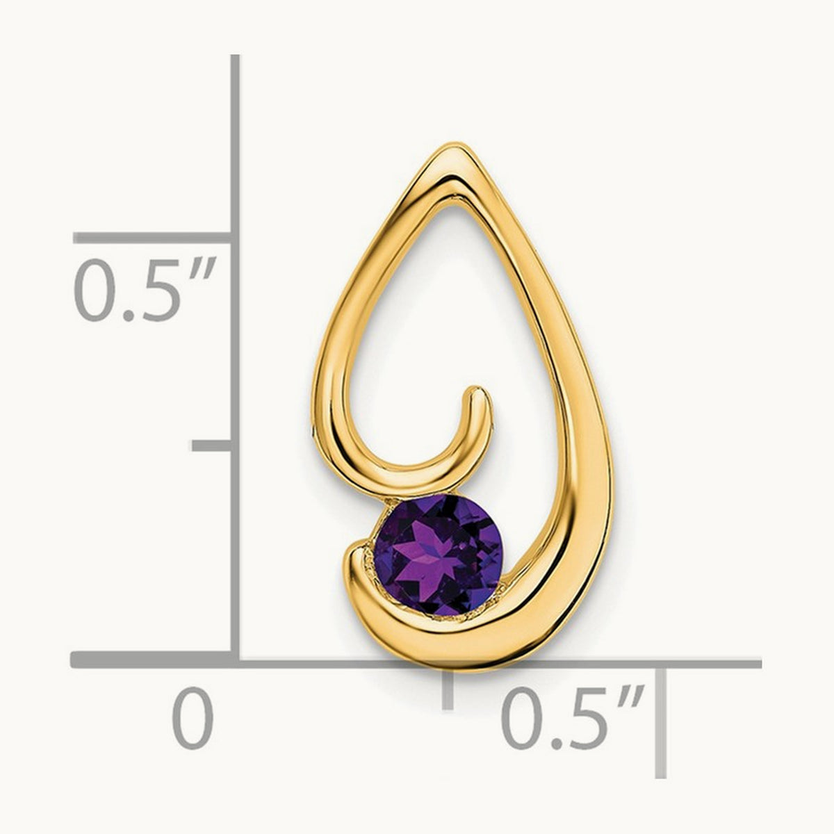 Amethyst Chain Slide — 14K Yellow Gold