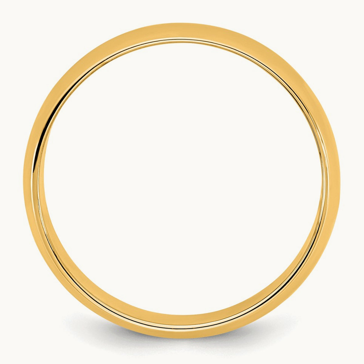Lightweight Half Round Band, 6.5mm, 10K Yellow Gold