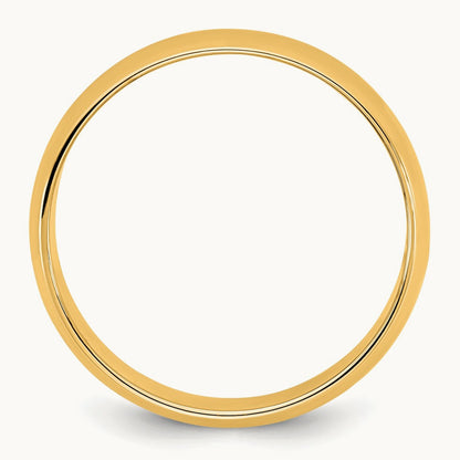 Lightweight Half Round Band, 6.5mm, 10K Yellow Gold
