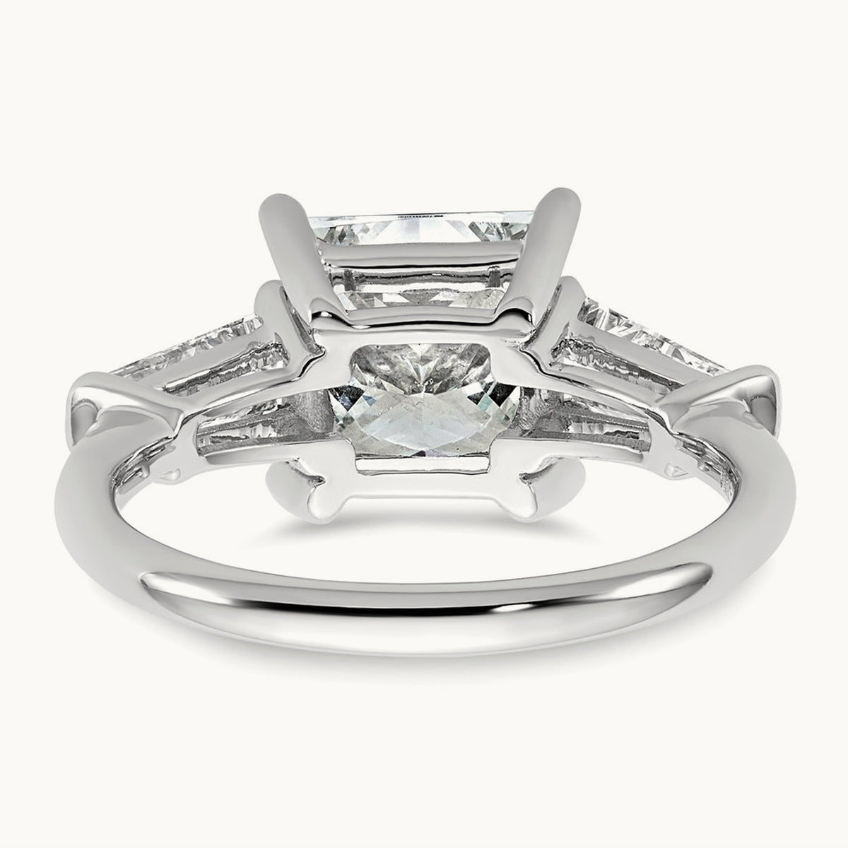 Princess & Baguette Engagement Ring, 1.50-3.75 ct tw Lab-Grown Diamond — 3 3/4 ct, 14K White Gold