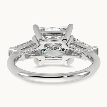 Princess & Baguette Engagement Ring, 1.50-3.75 ct tw Lab-Grown Diamond — 3 3/4 ct, 14K White Gold