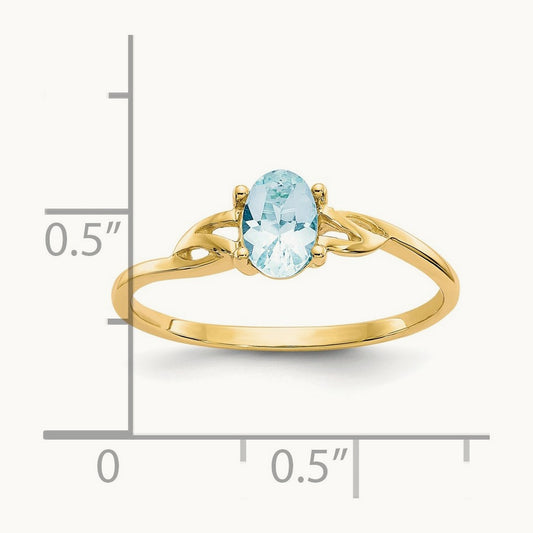 Aquamarine Birthstone Ring, 14K