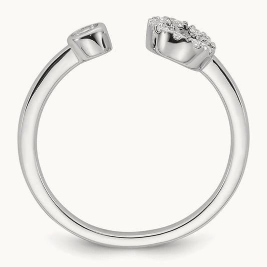 Initial C Adjustable Ring, 0.20 ct tw Lab-Grown Diamond