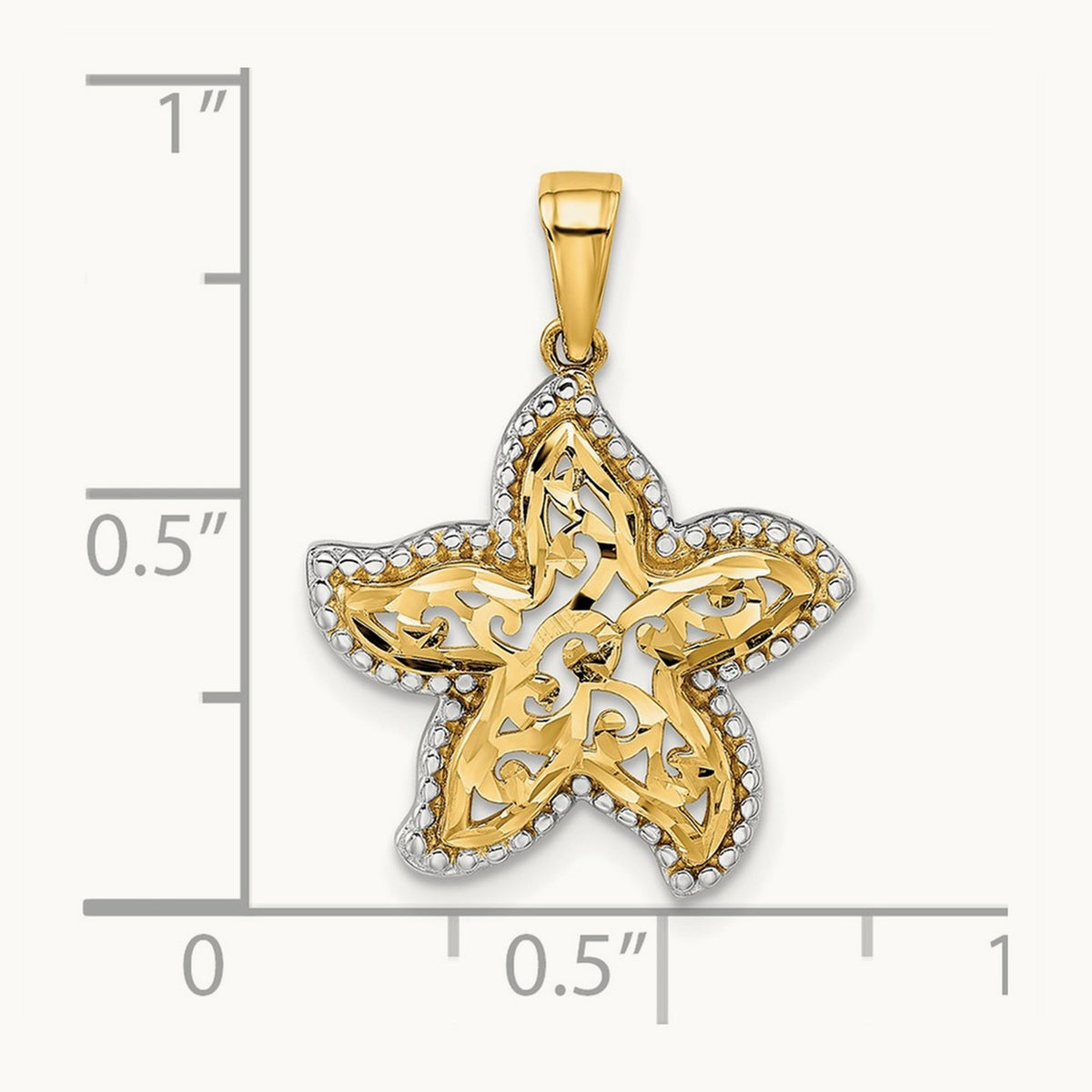 Starfish Pendant with White Rhodium — 24.16mm