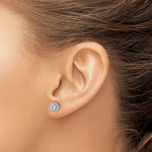 Marquise Halo Post Earrings, 0.50-1.50 ct tw Lab-Grown Diamond — 1/2 ct, VS/SI (Great), 14K White Gold