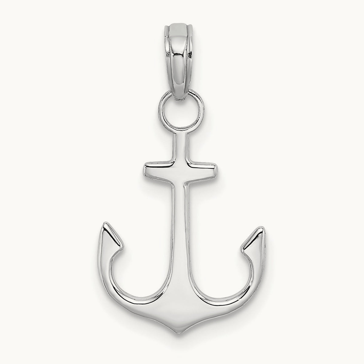 Anchor Pendant — 14K White Gold