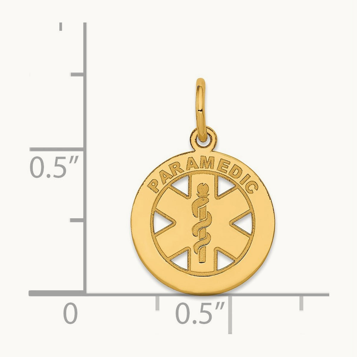 Small PARAMEDIC Medical Charm, 14K