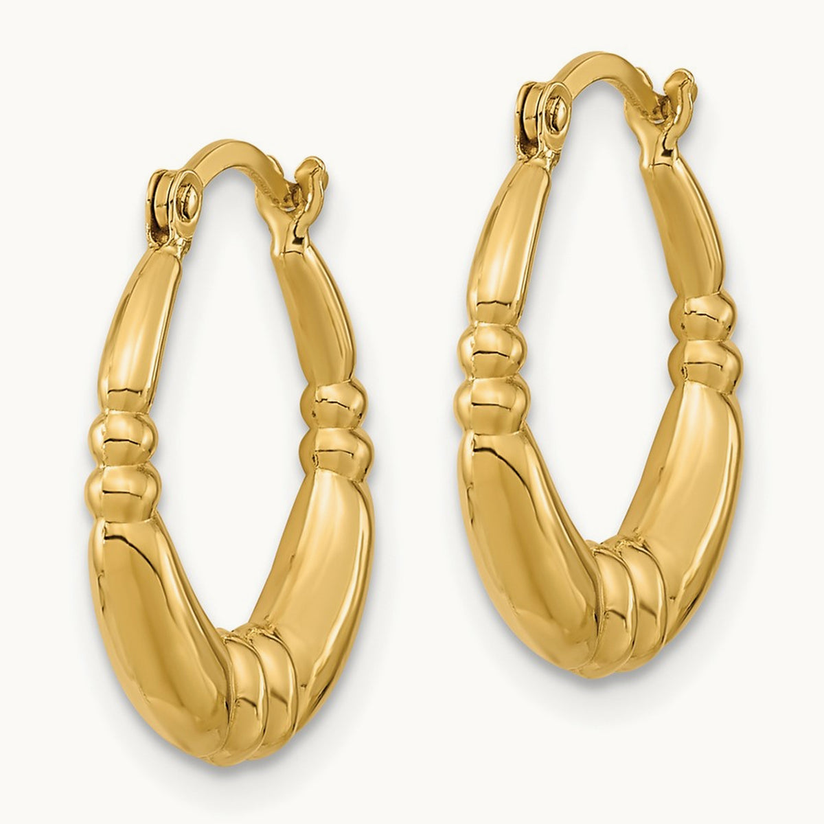 Polished Hoop Earrings, 14K