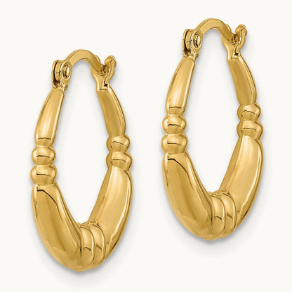 Polished Hoop Earrings, 14K