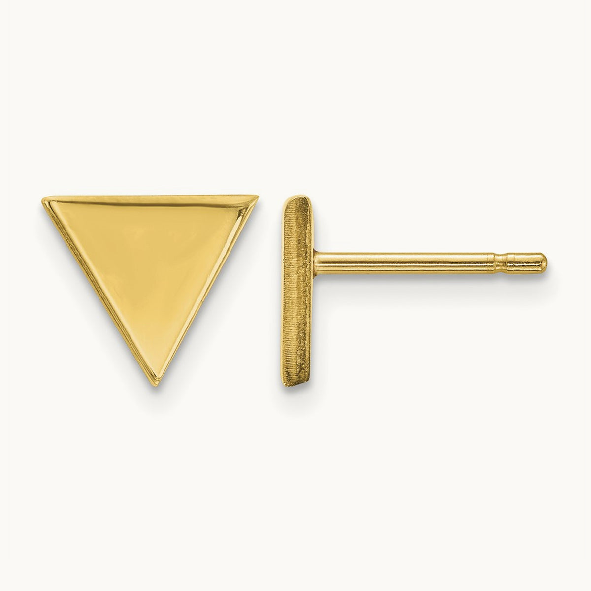 Triangle Post Earring — 14K Yellow Gold