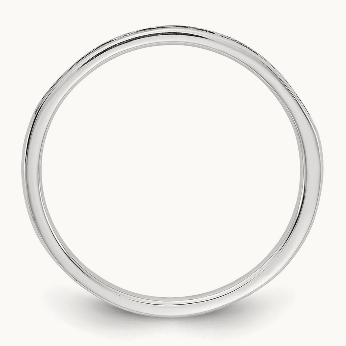Diamond Channel Band — 14K White Gold, 6.75